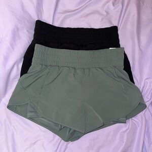 Women's Black and Gray Running Shorts